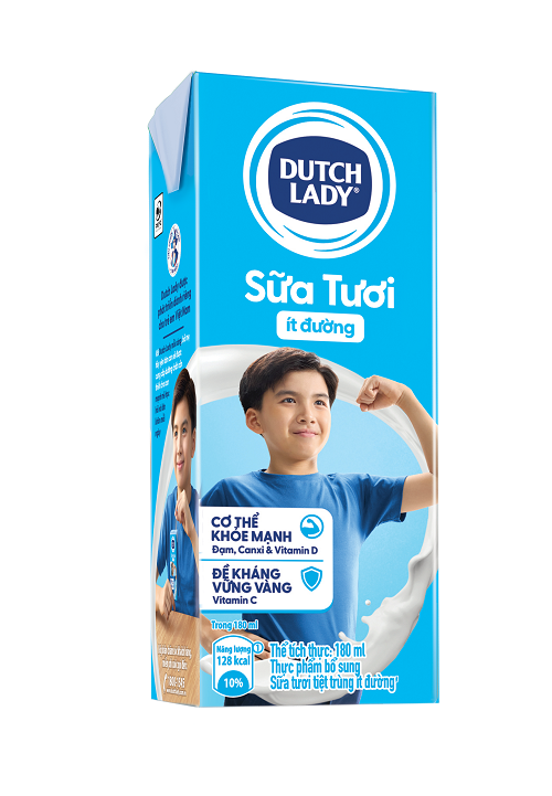 Sữa tươi tiệt trùng Dutch Lady CGHL ít đường  48x180ml