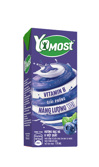 Sữa chua lên men tự nhiên Yomost Việt Quất _BH 48x170ml