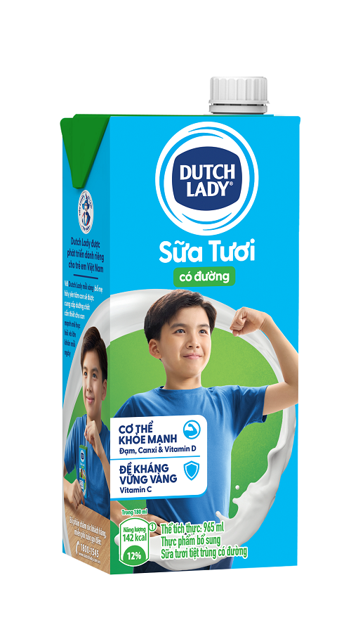 Sữa tươi tiệt trùng Dutch Lady có đường 12x965ml