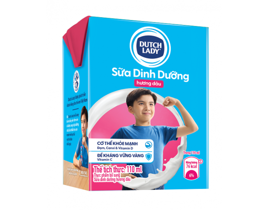 Sữa tươi tiệt trùng Dutch Lady  Dâu 48x110ml